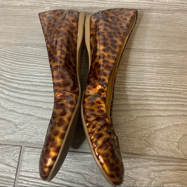 J. Crew patent leather leopard print ballet‎ flats sz 7 - Image 5