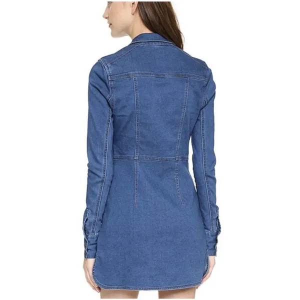 Free People Dynomite Denim Mini Dress XS Western Festival Long Sleeve Country - Image 4