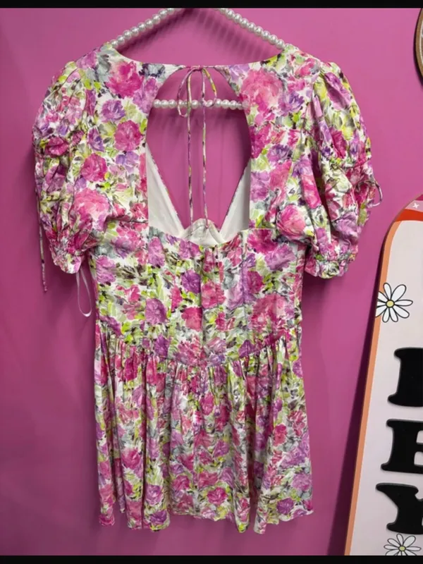For Love And Lemons Paulina puff sleeve mini Dress - Image 7