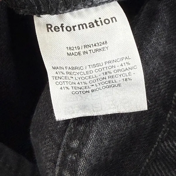 Reformation Jeans Womens Size 26 Black High Rise Button Fly Straight Leg Denim‎ - Image 10