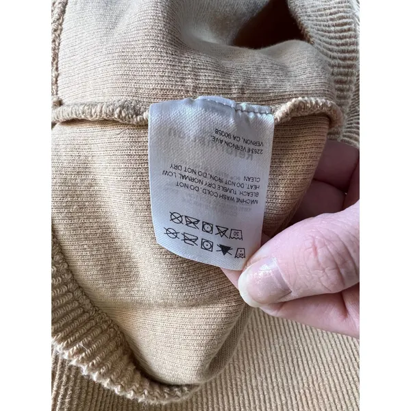 Reformation Jeans Tan Ribbed Knit Organic Cotton 3/4 Sleeve Top‎ Small Designer - Image 7