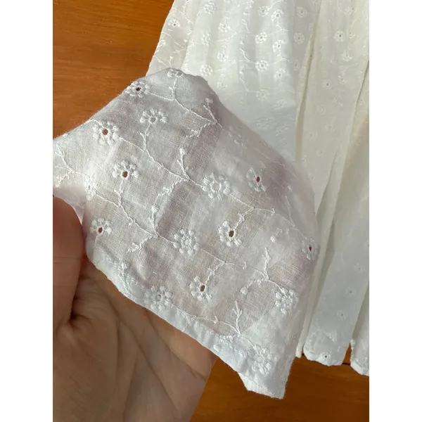 NWT Lulus Sunny Day Stunner White Eyelet Embroidered Babydoll Dress LWD Party M - Image 4