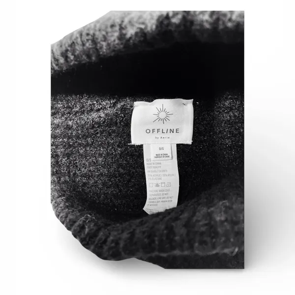 Aerie OFFLINE Logo Beanie • One Size • Black Knit • NWT - Image 2
