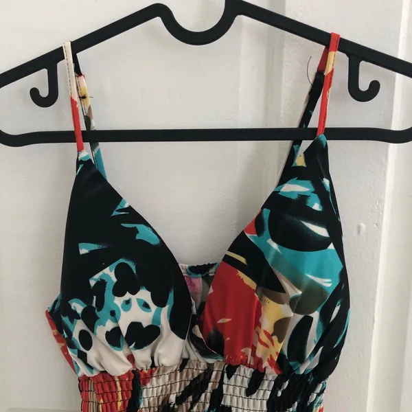 Vintage She’s Cool Retro Printed Patterned Maxi Dress Large - Image 2