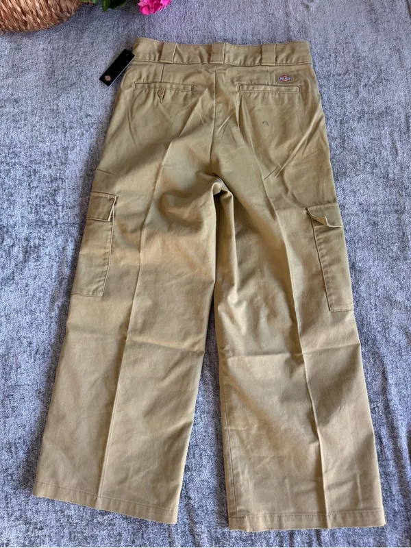 Dickies Khaki Wide‑Leg Cargo Pants with Utility Pockets - Image 4