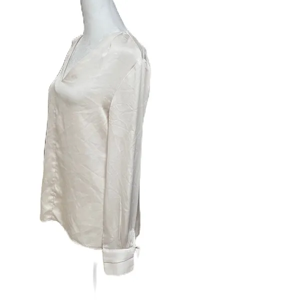 Banana Republic Beige Long Tie Sleeve V-Neck Blouse Size XS - Image 5