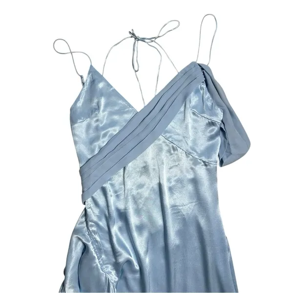 For Love & Lemons Pastel Blue Satin James Maxi Dress Womens M - Image 3