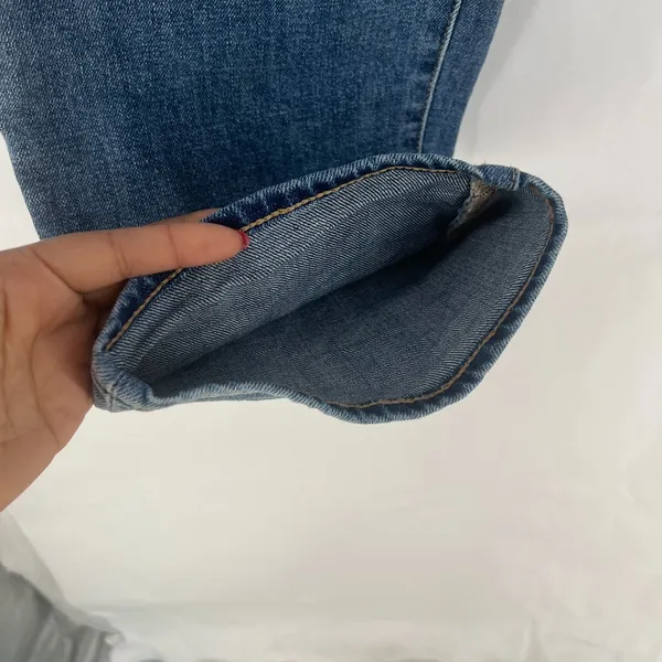 Old Navy High Waisted OG Loose Jeans Womens‎ 2 Blue Denim Whiskered Mid Rise - Image 4
