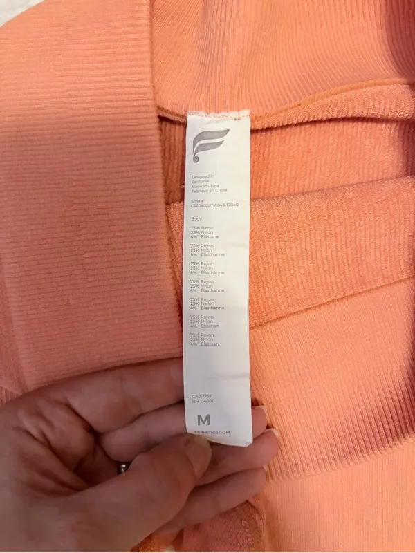 Fabletics medium Women's Peach/orange High-Waisted Seamless Biker Shorts - Image 3