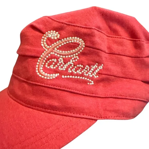 Y2K Carhartt Cadet Hat Cap Coral Pink Paris Hilton Bratz Grunge Military Style‎ - Image 3