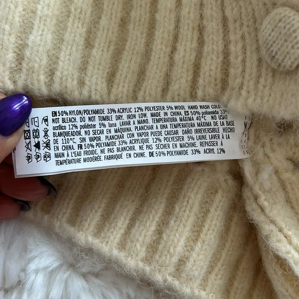 English Factory Cream Open Knit Cardigan - Image 8