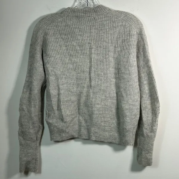 Quince Ribbed Alpaca Wool Blend Crewneck Sweater Heather‎ Gray XS - Image 2