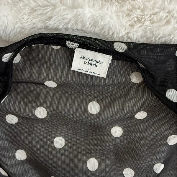 Abercrombie & Fitch Black Polka Dot Mesh Camisole - Image 2