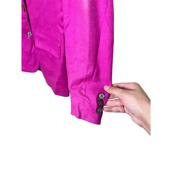 GAP Women's Hot Pink Wool‎ Blend Blazer Classic Button Career Jacket Size M - Image 5