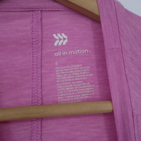 All In Motion Womens Pink Heathered Cropped Muscle Tank Top Small Activewear - Image 2