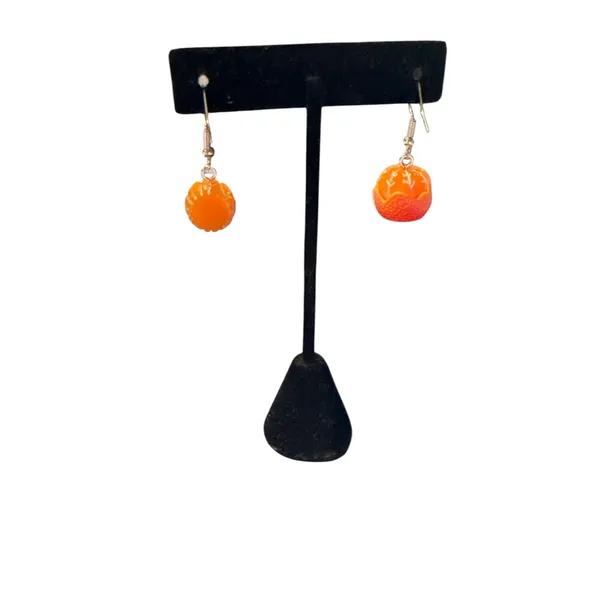 Orange‎ Fruit Slice Earrings - Image 5