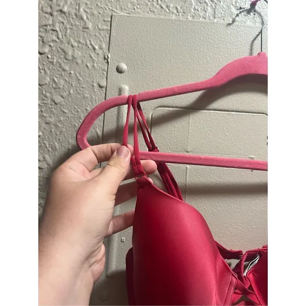 Victoria’s Secret Red Full Coverage Bra Woman’s Size 34C - Image 7