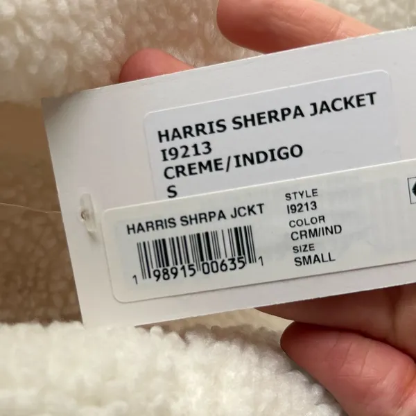 Splits59 Cream and Navy harris Teddy Jacket NWT sz S - Image 6