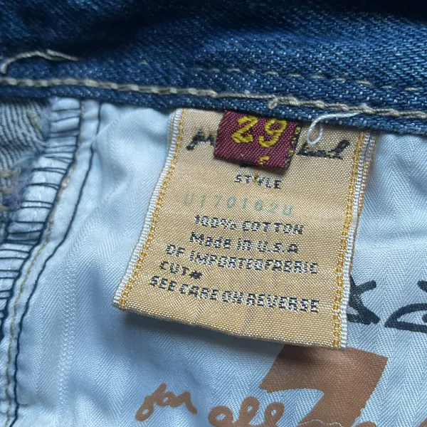 Vintage Y2K 7 For All Mankind Dojo Jeans Size 29 Bootcut Rhinestone USA Made - Image 5