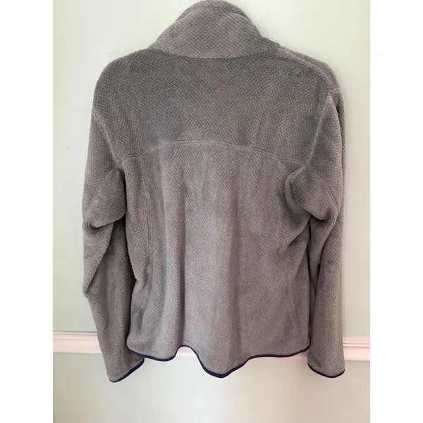 Patagonia Sz L Women Pullover Quarter Snap Fleece Sweatshirt Gray‎ Polartec - Image 5