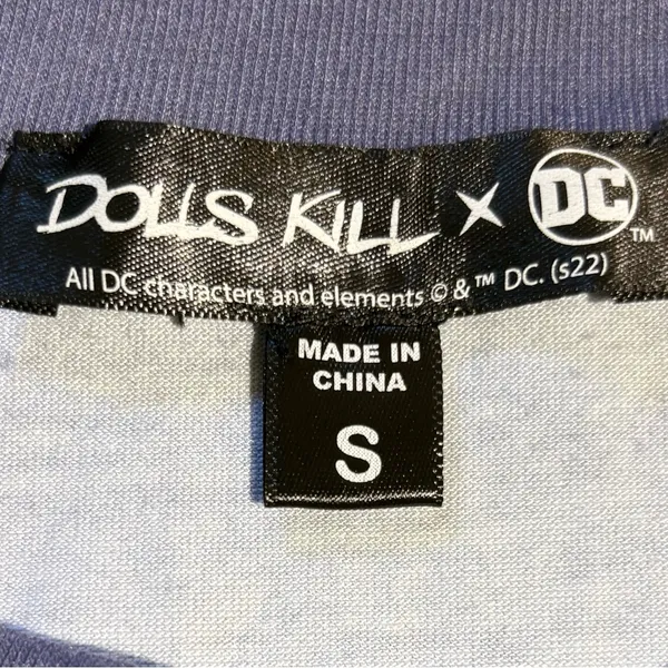 DOLLS KILL x DC Batman Symbol Gotham City Comic Long Sleeve Shirt ~Small💛 - Image 10