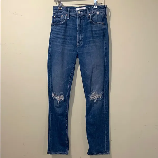 Women MOTHER Superior High Waisted Rider Skimp Jeans Wash Playing With Scissors - Image 5