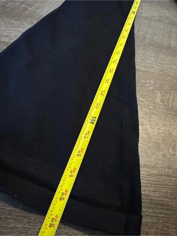 Edikted Black Fold Over Ribbed Knit Flare Pants - Image 2