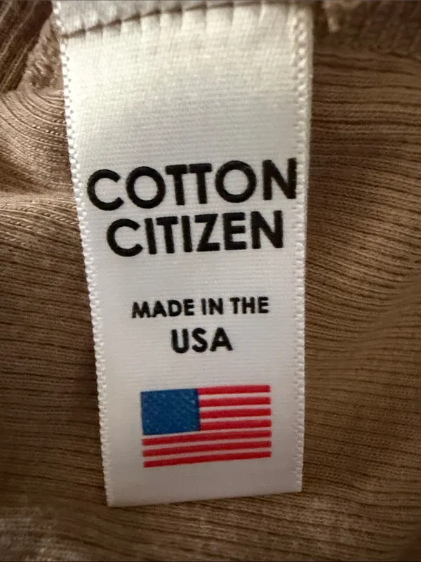 Cotton Citizen Ribbed crop top Long Sleeve Tan Size Small - Image 3