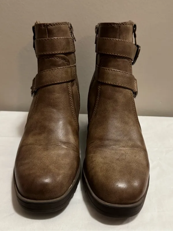 Baretraps Brown Buckle Ankle Boots Size 9 – Comfort Zip Booties - Image 3