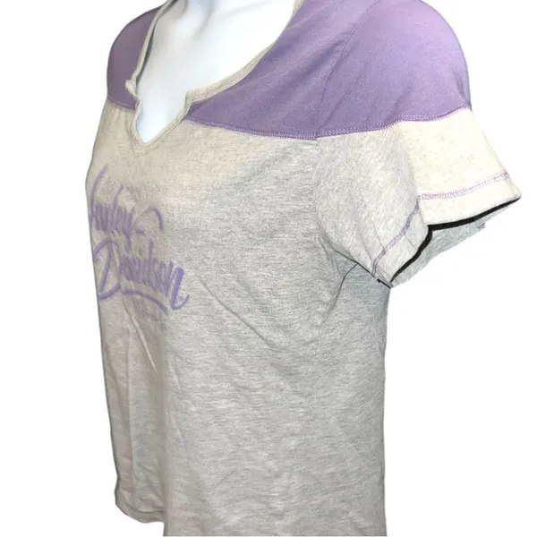 Harley Davidson cute gray tee with purple design! - Image 4