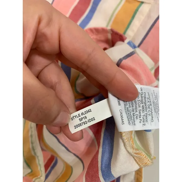 Madewell Bedtime Pajama‎ Top in Rainbow Stripe Size Medium #L0342 - Image 4