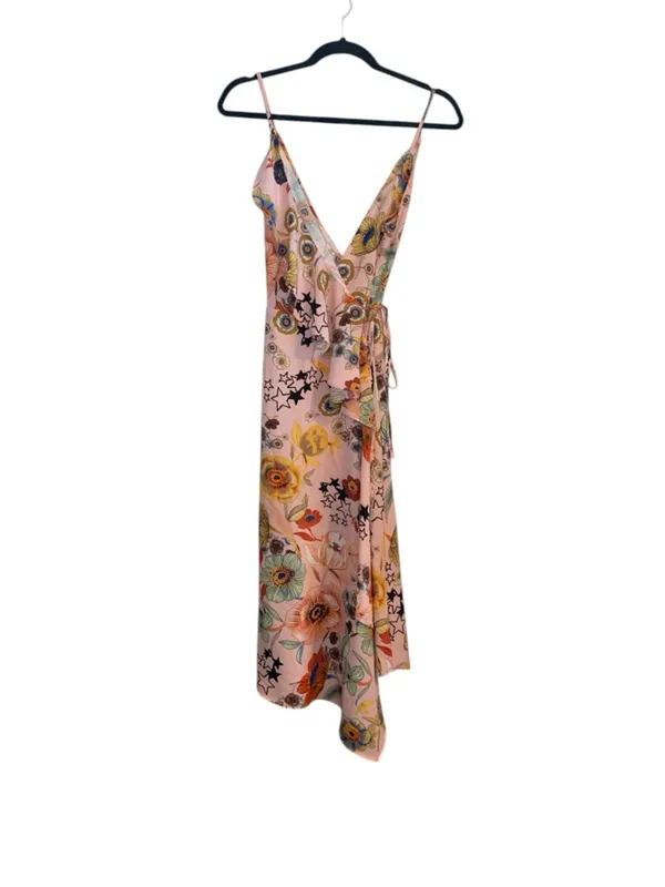 Topshop Star Power Ruffle Wrap Slip Dress pink midi dress floral wedding guest - Image 6
