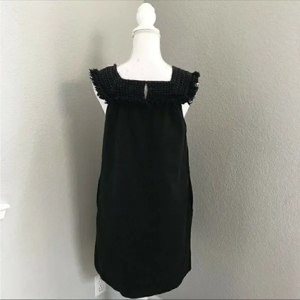 Madewell Black Sundream Fringe Cotton Shift Dress - Image 4
