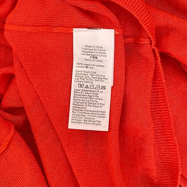 NWT!! J. CREW Collared Button-Up Sweater Cardigan Linen Poppy Orange Red Small - Image 14
