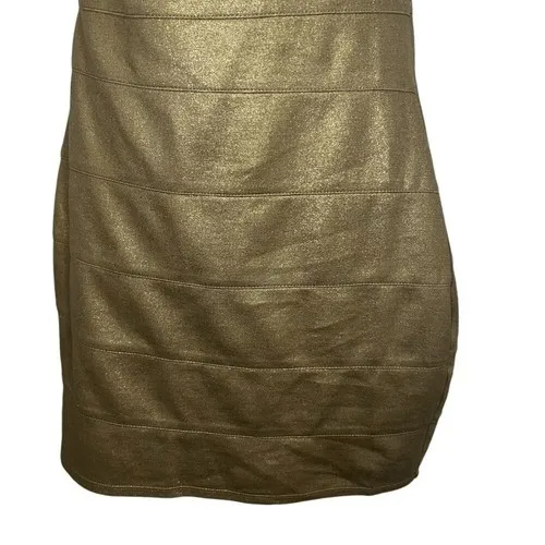 EXPRESS Shimmery Gold One Shoulder Bandage Mini Dress NWT $89 Size‎ XS - Image 5