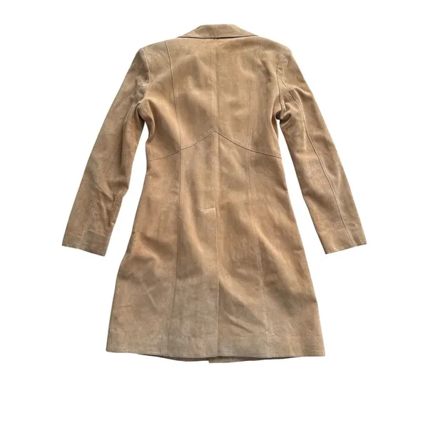 BeBe Vintage Suede Coat‎ Jacket Womens Small Tan Genuine Leather Y2k 90s - Image 8