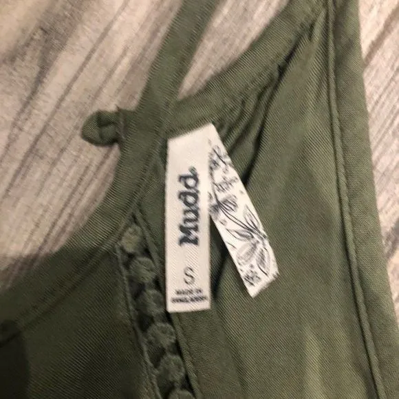 NWT Mudd Womens Small Tank Top Olive‎ Green Dress Midi Knee Length - Image 4