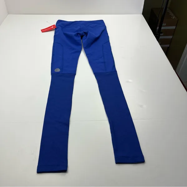PURE BARRE Splits59 Womens Size‎ XS Leggings Blue Lycra Stretch Ribbed Leg NEW - Image 12