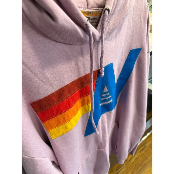 Aviator nation VINTAGE LOGO RELAXED PULLOVER HOODIE - FADED GRAPE embrobroid xxl - Image 2
