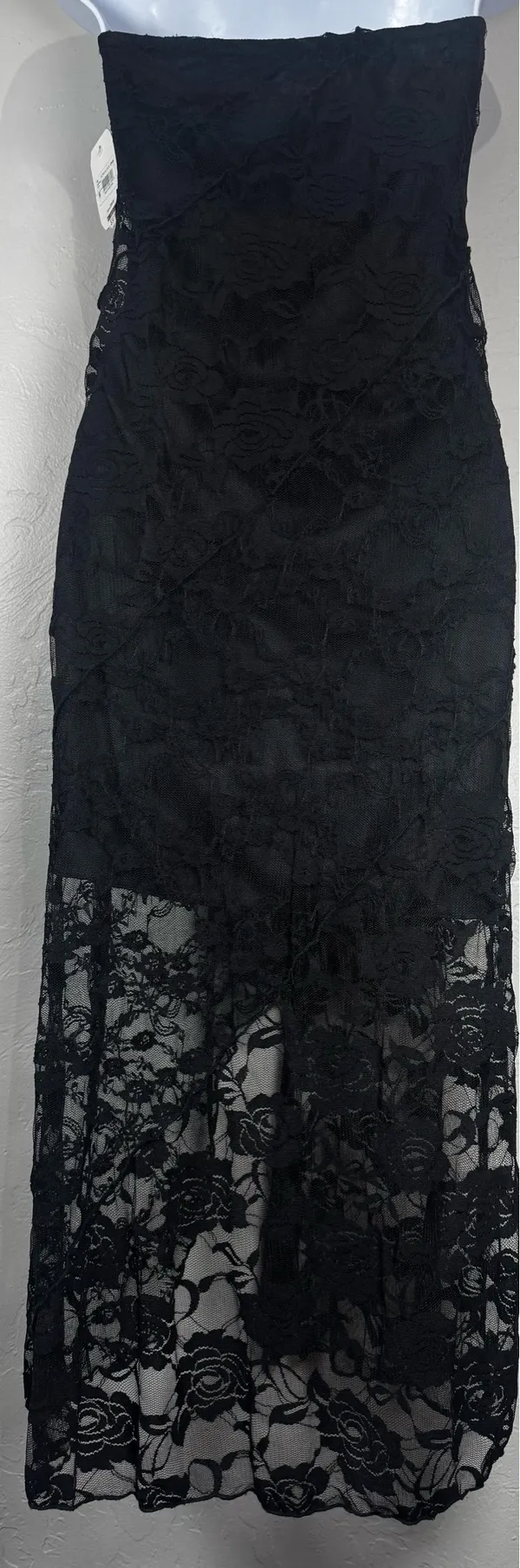 Altar'd State Strapless Black Lace Midi Dress Size Large - Image 7