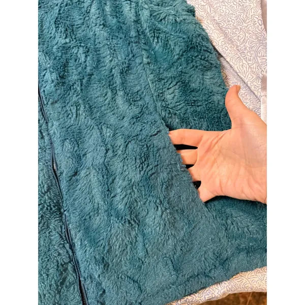 FREE COUNTRY Reversible Vest Teal Green‎ Size Large Full Zip Fur Water Resistant - Image 8