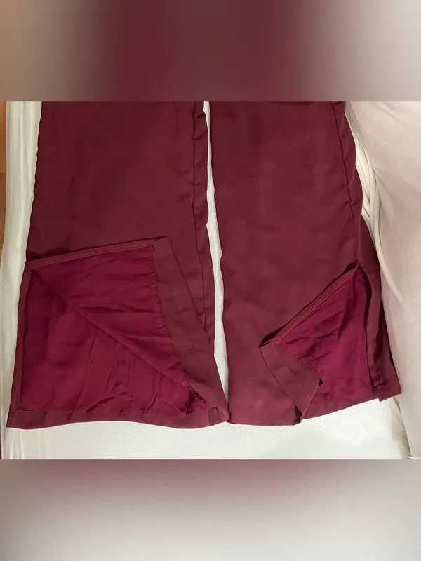 Altar’d State Burgundy Lace-Trim Wide-Leg Jumpsuit Size M - Image 9