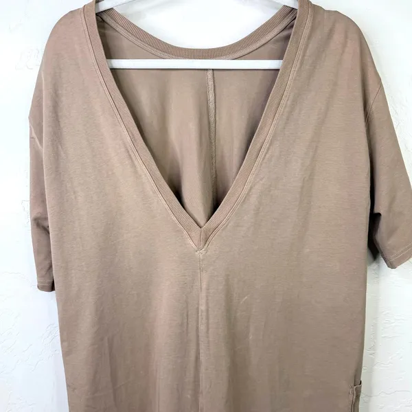 NEW Free People FP Movement Mocha Latte Hot Shot Tee Oversized Cotton Romper XS - Image 7