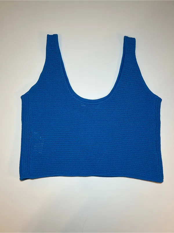 Frame Blue Knit Crop Tank - Women size medium - Image 2