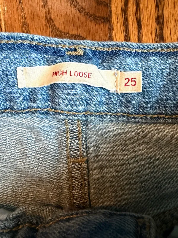 Levi’s Premium BIG E High Loose Wide Leg Jeans Light Wash Hemp Blend 25x31 - Image 4