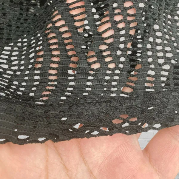 Alexa & Stella Black Crochet Mesh Swim Cover-Up Dress L Beachy Summerdress Chic - Image 10