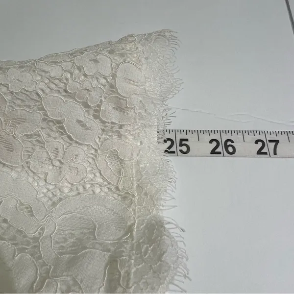 New York & Company White Lace Sheer Long Sleeve Blouse Small - Image 7