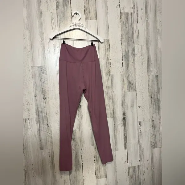 High Waist Full Length Buttery Soft Leggings Womens Small/Medium Mauve Plum - Image 5