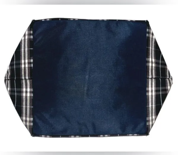 Burberry Authentic Vintage Blue Label Navy Nova Check Canvas Tote - Image 7