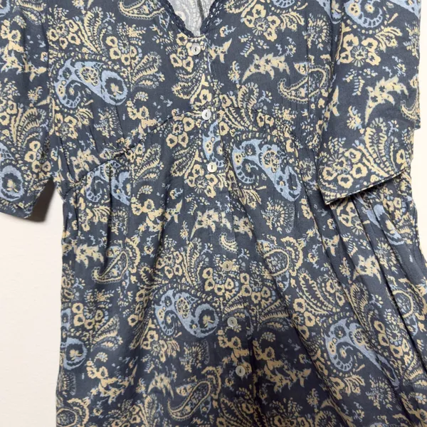 Sundance‎ Women Daybreak Maxi Dress Small Paisley V-Neck Half Sleeve Cottagecore - Image 7